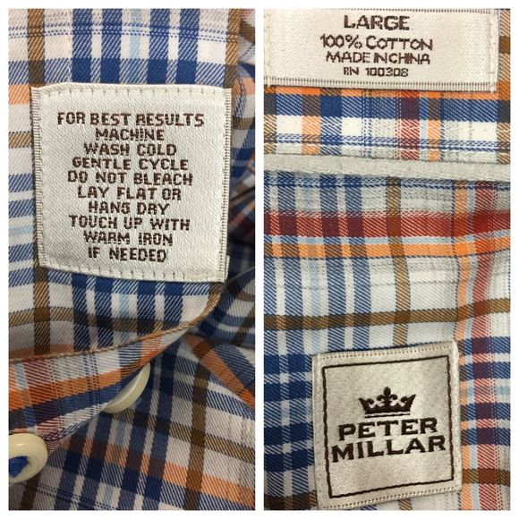 Peter Millar Size Large Plaid Long Sleeve Shirt - Picture 8 of 8